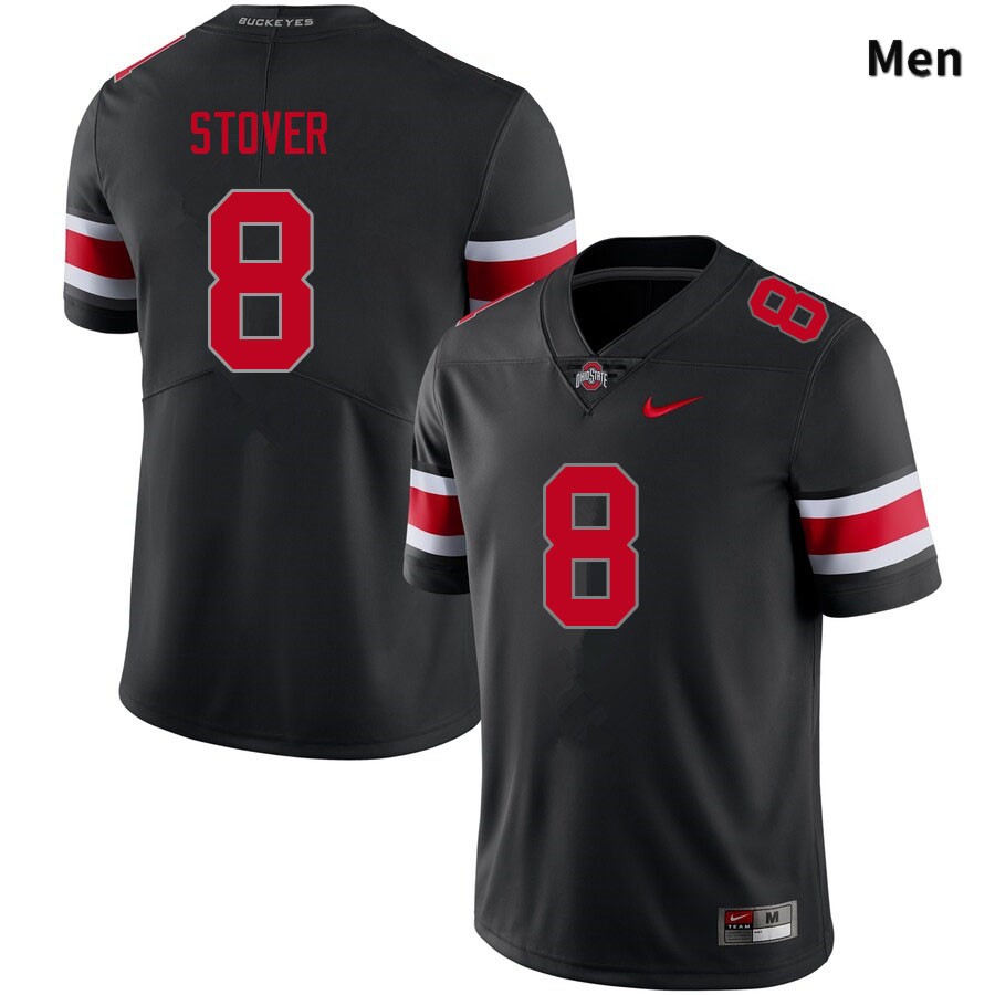 Men's Ohio State Buckeyes #8 Cade Stover Blackout Authentic College Stitched Football Jersey 23ZD040NX